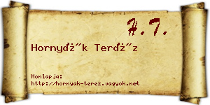 Hornyák Teréz névjegykártya
